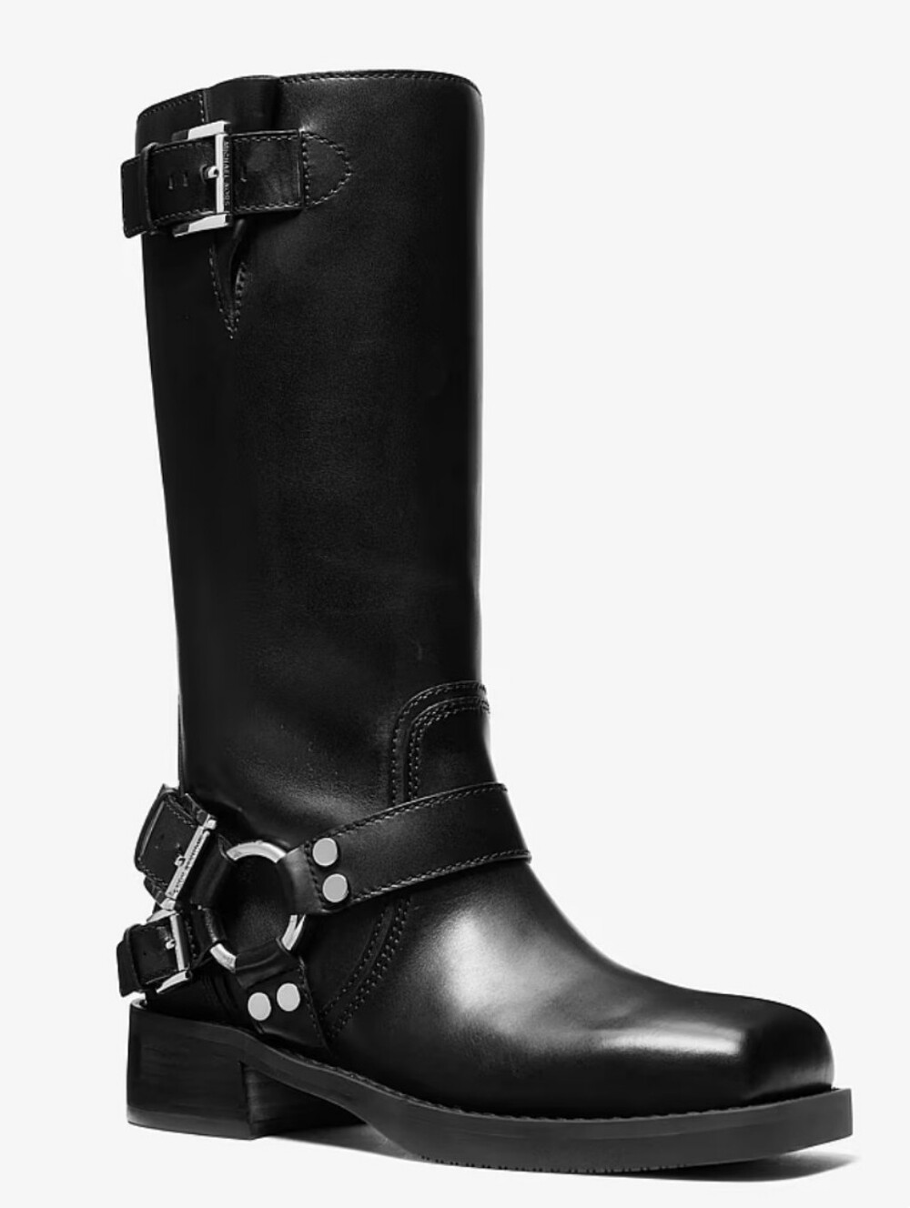 Michael Kors Black Leather Crosby Moto Boot Women Size 6 New $295